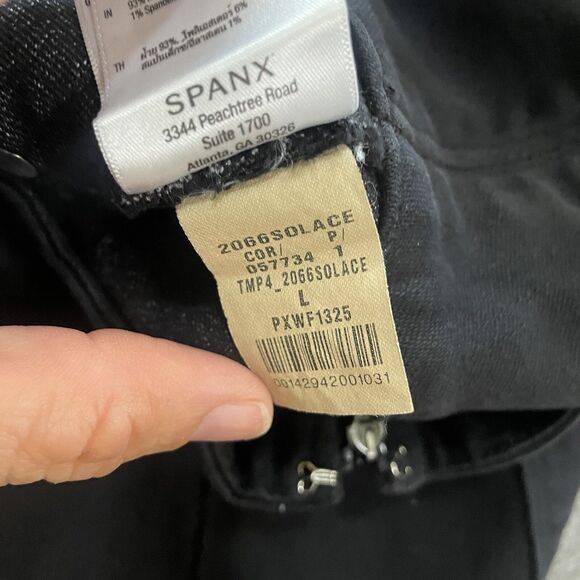Spanx Pants Women's Size Large Black Pull On Legging Denim Ankle Skinny Stretch - Picture 9 of 11